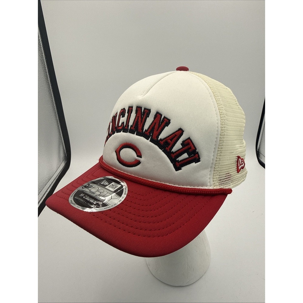 Cincinnati Reds‎ New Era 9FORTY A-Frame M-Crown Adjustable Trucker Hat White Cap